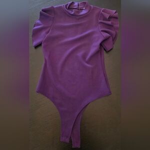 TCEC Royal Purple Ruffle Bodysuit Size Medium